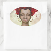 Sticker Ovale Crazy Red Hair Matin (Sac)