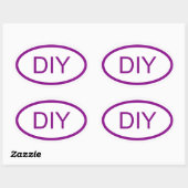 Sticker Ovale Créer un style euro violet (Feuille)
