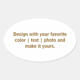 Sticker Ovale Créez votre personnalisation 4,5 x 2,7 pouces