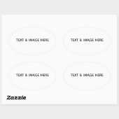 Sticker Ovale Créez votre propre blanc (Feuille)