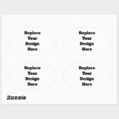 Sticker Ovale Créez votre propre blanc (Feuille)
