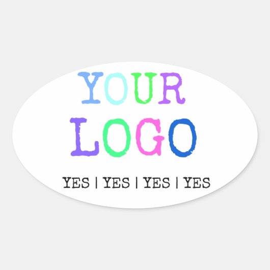 Sticker Ovale Créez votre propre logo personnalisé personnalisé (Devant)