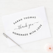 Sticker Ovale Créez votre propre Merci maison avec amour (Enveloppe)