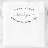 Sticker Ovale Créez votre propre Merci maison avec amour (Sac)