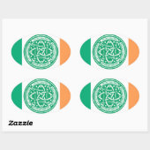 Sticker Ovale Créez votre propre noeud Celtique Shamrock Green I (Feuille)