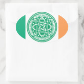 Sticker Ovale Créez votre propre noeud Celtique Shamrock Green I (Sac)