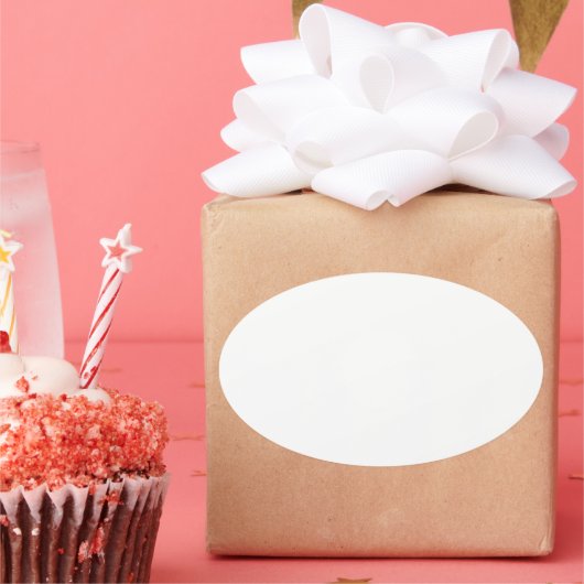 Sticker Ovale Créez votre propre personnalisation blanche (Fête)