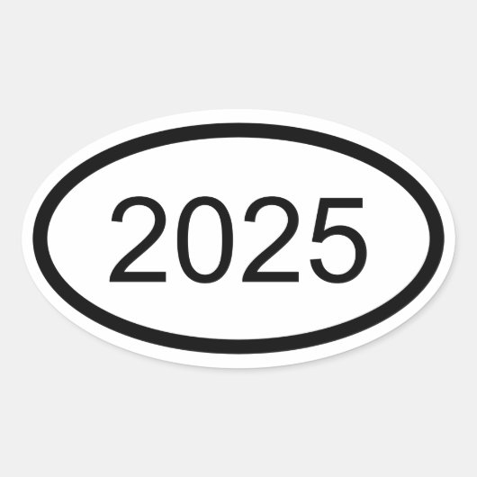 Sticker Ovale Créez votre propre style d'euro année (Devant)