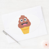 Sticker Ovale crème glacée cône émoji (Enveloppe)
