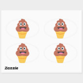 Sticker Ovale crème glacée cône émoji (Feuille)