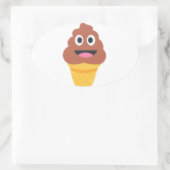 Sticker Ovale crème glacée cône émoji (Sac)