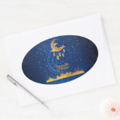 Sticker Ovale Crescent ramadan kareem or 2024 (Enveloppe)