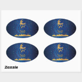 Sticker Ovale Crescent ramadan kareem or 2024 (Feuille)