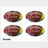 Sticker Ovale Cricket : Red Hard Ball Art Print (Feuille)