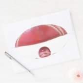 Sticker Ovale Crimson Spin - Une Belle Balle Rouge De Cricket Ar (Enveloppe)