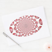 Sticker Ovale Crimson Vortex : Belle Balle de Cricket Rouge (Enveloppe)