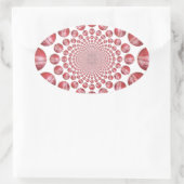 Sticker Ovale Crimson Vortex : Belle Balle de Cricket Rouge (Sac)