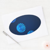 Sticker Ovale Cristal bleu design irlandais (Enveloppe)