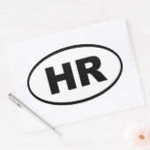 Sticker Ovale Croatie - HR - Europe (Enveloppe)