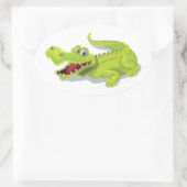 Sticker Ovale Crocodile de dessin (Sac)