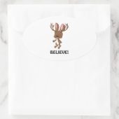 Sticker Ovale Crois ! Cute Jackalope (Sac)