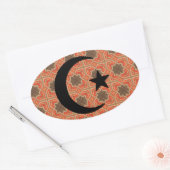 Sticker Ovale Croissant et étoile avec Arrière - plan en mosaïqu (Enveloppe)