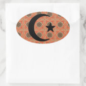 Sticker Ovale Croissant et étoile avec Arrière - plan en mosaïqu (Sac)