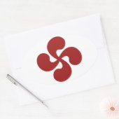 Sticker Ovale Croix Basque Rouge Lauburu (Enveloppe)