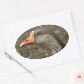 Sticker Ovale Croix du cygne gris (Enveloppe)