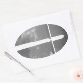 Sticker Ovale Croix noire et blanche (Enveloppe)