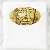 Sticker Ovale Croquis en chef indien (Sac)