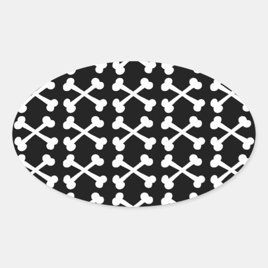 Sticker Ovale Crossbones personnalisables (Devant)