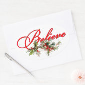 Sticker Ovale Croyez houx (Enveloppe)