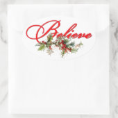 Sticker Ovale Croyez houx (Sac)