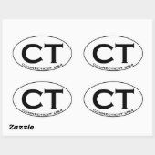 Sticker Ovale CT - Connecticut USA Oval Logo (Feuille)