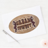 Sticker Ovale Cuir à outils occidental Urban Cowboy (Enveloppe)