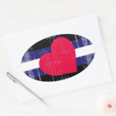 Sticker Ovale Cuir Vintage Fierté (Enveloppe)