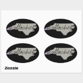 Sticker Ovale Cullowhee, ensemble d'autocollant d'OR de 4 (Feuille)