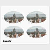 Sticker Ovale Culross Village, Fife, Écosse (Feuille)