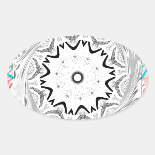 Sticker Ovale Culture africaine dynamique : une fusion rose et c (Devant)