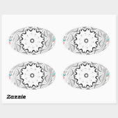 Sticker Ovale Culture africaine dynamique : une fusion rose et c (Feuille)