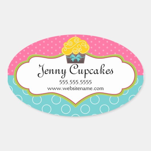 Sticker Ovale Cupcake de Whimsical Seals (Devant)
