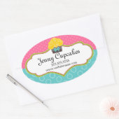 Sticker Ovale Cupcake de Whimsical Seals (Enveloppe)