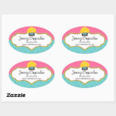 Sticker Ovale Cupcake de Whimsical Seals (Feuille)