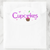 Sticker Ovale Cupcakes (Sac)