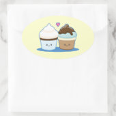 Sticker Ovale Cupcakes mariages (Sac)