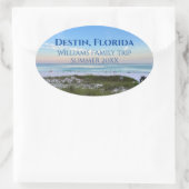 Sticker Ovale Custom Beach Trip Belle photo océanique (Sac)