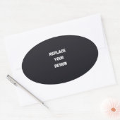Sticker Ovale Custom black simple Design Add Photo or Text (Enveloppe)