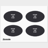 Sticker Ovale Custom black simple Design Add Photo or Text (Feuille)