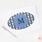 Sticker Ovale Custom Blue Abstract (Enveloppe)